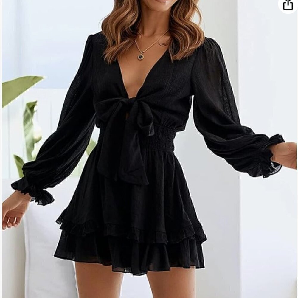 Black Tie- Front Dress Size Size XL